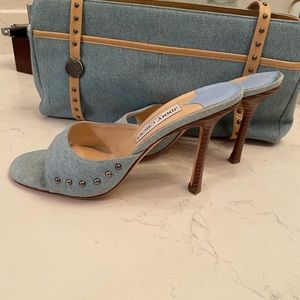 Classic Jimmy Choo studded denim mules